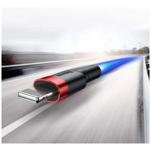 Baseus Lightning Cafule Cable 2.4A 0.5m Red + Black (CALKLF-A19) - Image 3
