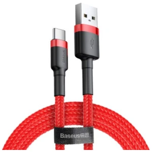 Baseus Type-C Cafule Cable 3A 0.5m Red + Red (CATKLF-A09) - Image 3