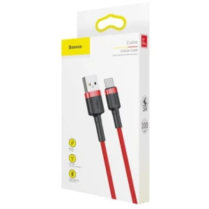 Baseus Type-C Cafule cable 3A 1m Red + Red (CATKLF-B09)