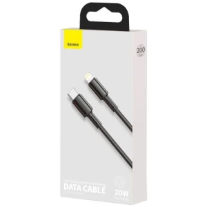 Baseus Type-C - Lightning High Density Braided Fast charging cable PD 20W 2m Black (CATLGD-A01)