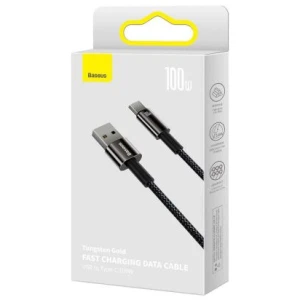Baseus Type-C Tungsten Gold series cable 480Mb/s, 100W, 2m Black (CAWJ000101)