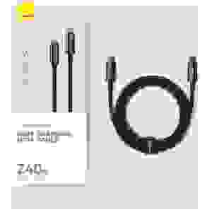 Baseus Type-C to Type-C Tungsten Gold Series Cable 480Mb/s, 240W, 2m, Black (CAWJ040101)