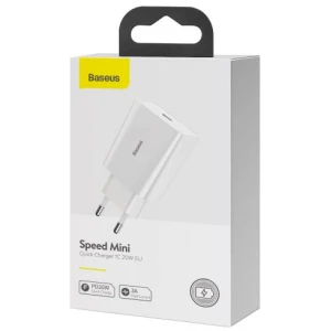 Baseus Travel Charger Speed Mini 1C Quick Charger 20W EU White (CCFS-SN02)