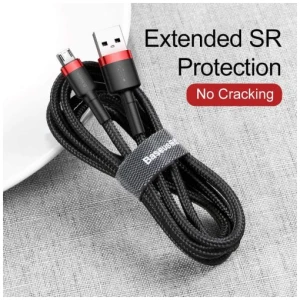 Baseus Micro USB Cafule Cable 2.4A 1m Red + Black (CAMKLF-B91) - Image 3