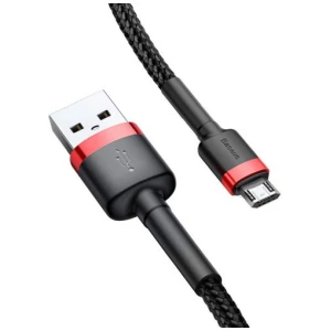 Baseus Micro USB Cafule Cable 2.4A 1m Red + Black (CAMKLF-B91) - Image 2