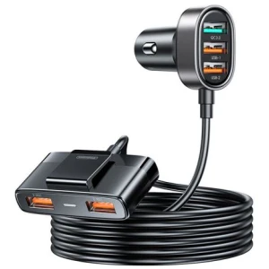 Joyroom Car Charger 5-in-1, U+U+U+U+U 45W, Black (JR-CL03-PRO) - Image 3