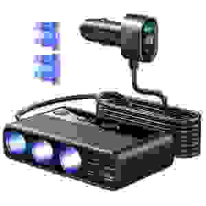 Joyroom Car Charger 9-in-1, (C+U+U+U+U+U+ 3 cigarette lighter socket) 154W, Black (JR-CL06)
