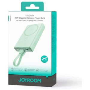 Joyroom Power Bank Magnetic Wireless charging, MagSafe 15W, C+Lightning. PD 20W, 10000 mAh with Type-C - Lightning cable, Green (JR-PBM01) - Image 2