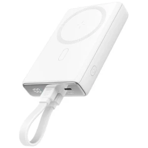 Joyroom Power Bank Magnetic Wireless charging, MagSafe 15W, C+Lightning. PD 20W, 10000 mAh with Type-C - Lightning cable, White (JR-PBM01) - Image 3