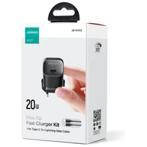 Joyroom Travel Charger Mini Type-C, PD 20W, with Type-C - Lightning cable (1m) Black (JR-TCF02)