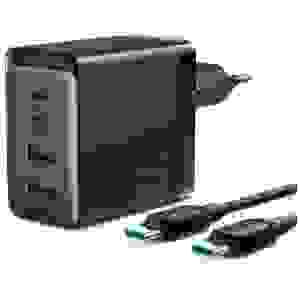 Joyroom Travel Charger GaN Fast Charger C+C+U+U, 67W, with Type-C to Type-C, PD 100W cable (1,2m) Black (TCG02) - Image 2