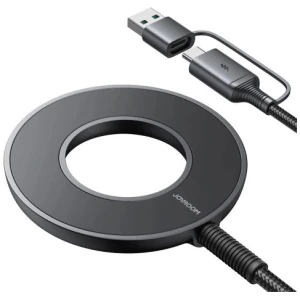 Joyroom Wireless Charger 2-in-1 Qi+Type-C/USB, 1.5m, 15W, Black (JR-WQM03)