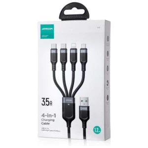 Joyroom USB - Type-C 2x/ Lightning/ Micro USB Cable, 3.5A, 1.2m, Black (S-1T4018A18)