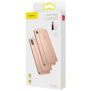 Baseus iPhone Xs Max 0.3 mm Full coverage curved T-Glass rear Protector Black (SGAPIPH65-BM01) - Image 2