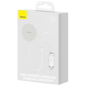 Baseus Car Charger MagSafe 15W holder for Air vent + Type-C 25W White (SUCX040102)