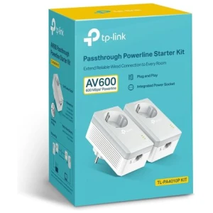 TP-LINK Passthrough Powerline Starter Kit Router PA4010P Wireless 802.11n/600Mbps LAN/WAN White EU