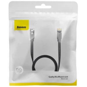 Baseus Network Cable High Speed (CAT6) of RJ45 (flat cable) 1 Gbps, 2m Black (WKJS000101) - Image 2