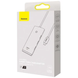 Baseus HUB Lite Series 4-in-1 adapter (Type-C to 4xUSB-A 3.0 5Gb/s) cable 0.25m, black (WKQX030301)