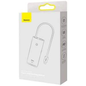 Baseus HUB Lite Series 5-in-1 Multifunctional (Type-C to 2x USB 3.0 / Type-C / HDMI 1.4 / SD/TF) White (WKQX050102) - Image 2