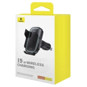 Baseus Car Charger Milky Way Pro Series Inductive 15W holder for Air Vent, Black (C40357000111-00)