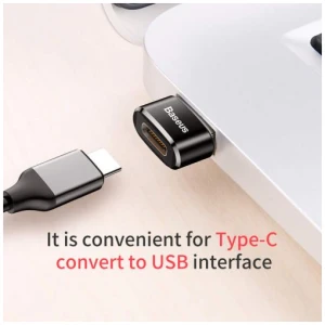Baseus Converter USB Male To Type-C Female Black (CAAOTG-01) - Image 3