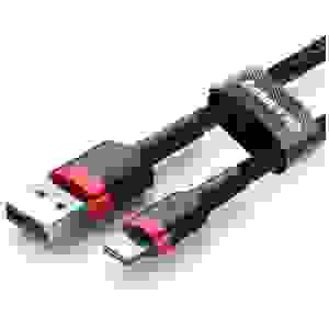 Baseus Lightning Cafule Cable 2.4A 0.5m Red + Black (CALKLF-A19)
