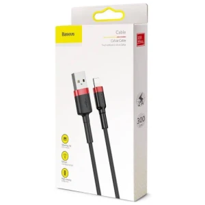 Baseus Lightning Cafule Cable 2A, 3m Red/Black (CALKLF-R91) - Image 2