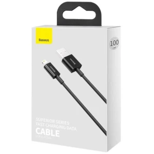 Baseus Lightning Superior Series cable, Fast Charging, Data 2.4A, 1m Black (CALYS-A01) - Image 2
