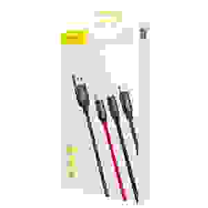 Baseus Cable Three Primary Colors Light/Type-C/Micro Nylon Braid 3.5A 1.2m Black (CAMLT-BSY01)