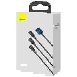 Baseus Cable Superior Series 3-in-1 Fast Charging Data Cable USB to M+L+C 3.5A 1.5m Blue (CAMLTYS-03) - Image 2