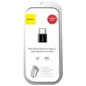 Baseus Converter Micro Female To Type-C Male Black (CAMOTG-01) - Image 2