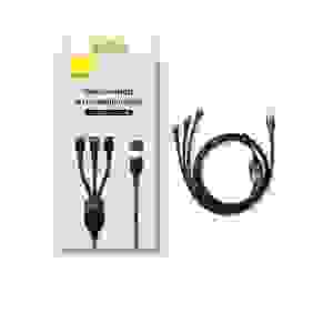 Baseus Universal Flash Series II 3-in-1 Fast Charging Data Cable (USB-A to Micro + Lightning + Type-C) QC, PD 100W, 1.2m, Black (CASS030101) - Image 2