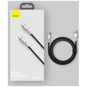 Baseus Type-C - Type-C Cable Cafule Series Metal Fast charge/data 100W (20V/5A) 1m Black (CATJK-C01) - Image 3