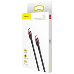 Baseus Type-C - Type-C cable Cafule PD2.0 60W Flash charging (20V 3A) 1m Red/Black (CATKLF-G91) - Image 2