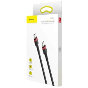 Baseus Type-C - Type-C cable Cafule PD2.0 60W Flash charging (20V 3A) 1m Black/Gray (CATKLF-H91)