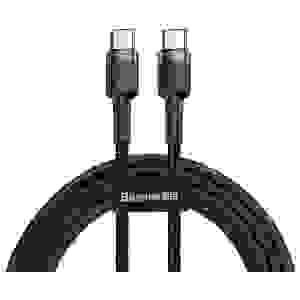 Baseus Type-C - Type-C Cafule Cable PD 2.0 60W, 3A, 2m, Black/ Gray (CATKLF-HG1) - Image 3