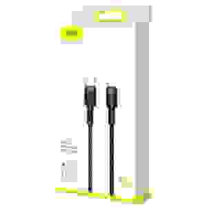 Baseus Type-C - Lightning Cafule Cable Durable Nylon Braided QC3.0 18W 1m Black/Gray (CATLKLF-G1)