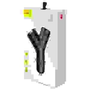 Baseus Car Charger Y-type dual USB + cigarette lighter extended, 3.4A, Black (CCALL-YX01)