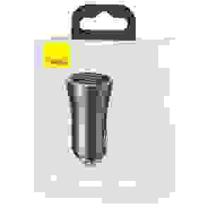 Baseus Car Charger Golden Contactor Max Dual Fast Charger U+U 60W Dark Gray (CGJM000013) - Image 2