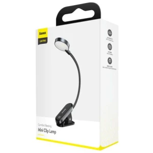 Baseus Home Comfort Reading Mini Clip Lamp + charing cable, 400 mAh, 4000K, 3W Dark Gray (DGRAD-0G) - Image 2