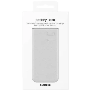 Samsung Power Bank Quick Charge C+C (with Type-C to Type-C cable 0.2m), 25W, 10000 mAh, Beige (EB-P3400XUEGEU)