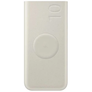 Samsung Power Bank with Wireless Quick Charge C+C (with Type-C to Type-C cable 0,20m), 25W, 10000 mAh, Beige (EB-U2510XUEGEU)