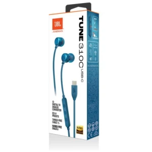 JBL Tune 310C Pure Bass In-Ear Headphones, (Type-C), Blue EU