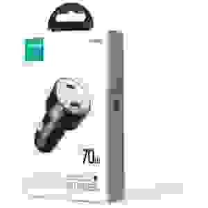 Joyroom Car Charger with Digital Display, U+C, QC 3.0, PD, 70W, Black (JR-CCD02) - Image 2