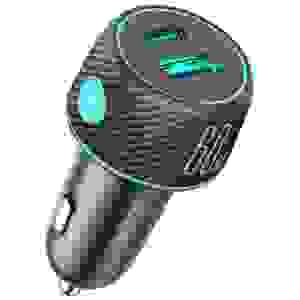 Joyroom Car Charger U+C, QC 3.0, PD, 60W, RGB, Black (JR-CCN01) - Image 3