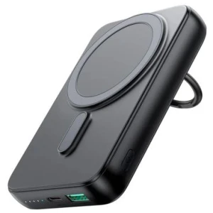 Joyroom Power Bank Magnetic Wireless charging, MagSafe 15W / Type-C, PD 20W, 10000 mAh, with ring and stand, Black (JR-W050)