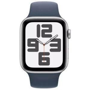 Apple Watch SE 2nd Gen GPS + Cellular 44mm Silver Alu Case, Storm Blue Sport Band M/L EUMRHJ3