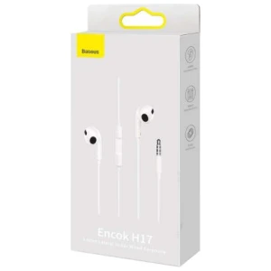 Baseus Earphone Encok H17 in-ear wired earphone with 3.5mm jack wired headphones White (NGCR020002)