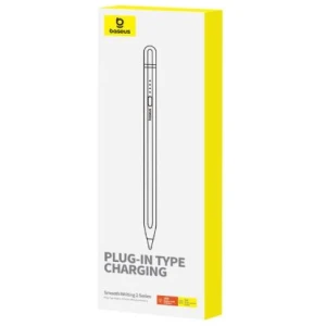 Baseus Tablet Tool Pen Smooth Writing 2 with LED Indicator + Active Replaceable Tip for iPad, with USB-A to Lightning cable, White (P80015806211-02)