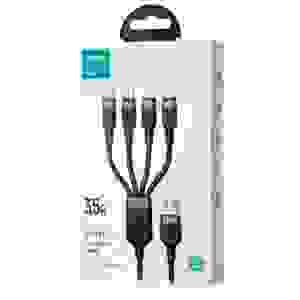 Joyroom USB - Type-C 2x/ Lightning/ Micro USB Cable, 3.5A, 1.2m, Black (S-1T4018A18)